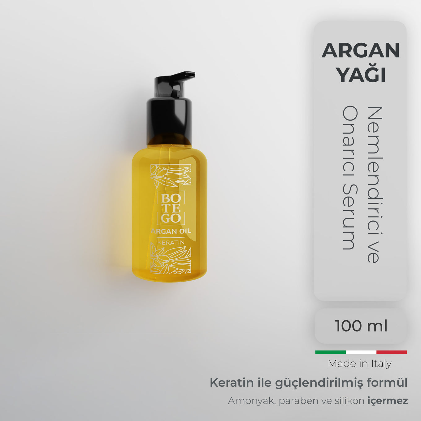 Argan Yağı, Keratin Saç Serumu Onarıcı Bakım | Botego Milano