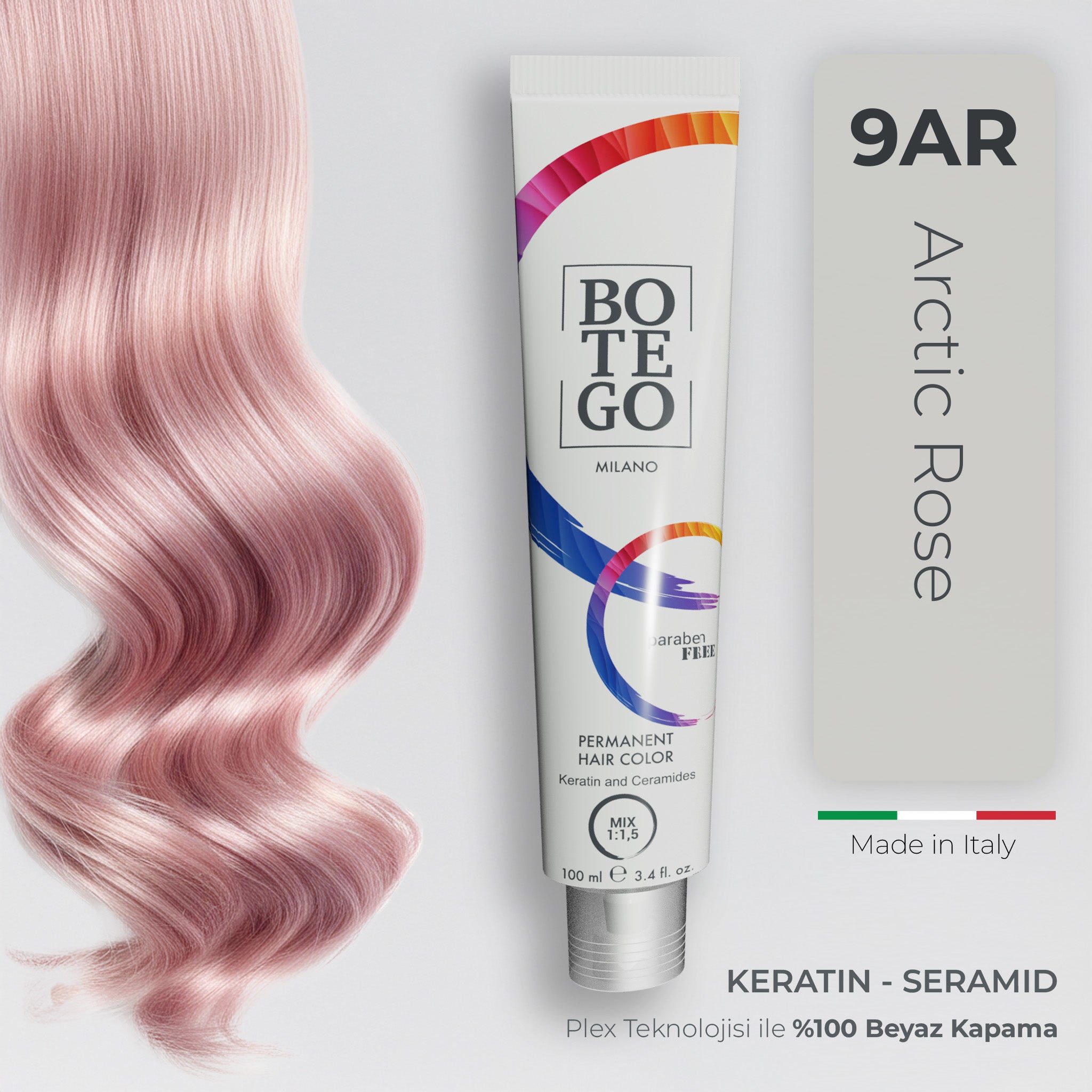 Metallic Shades Krem Saç Boyası 9 Arctic Rose – Botego Milano