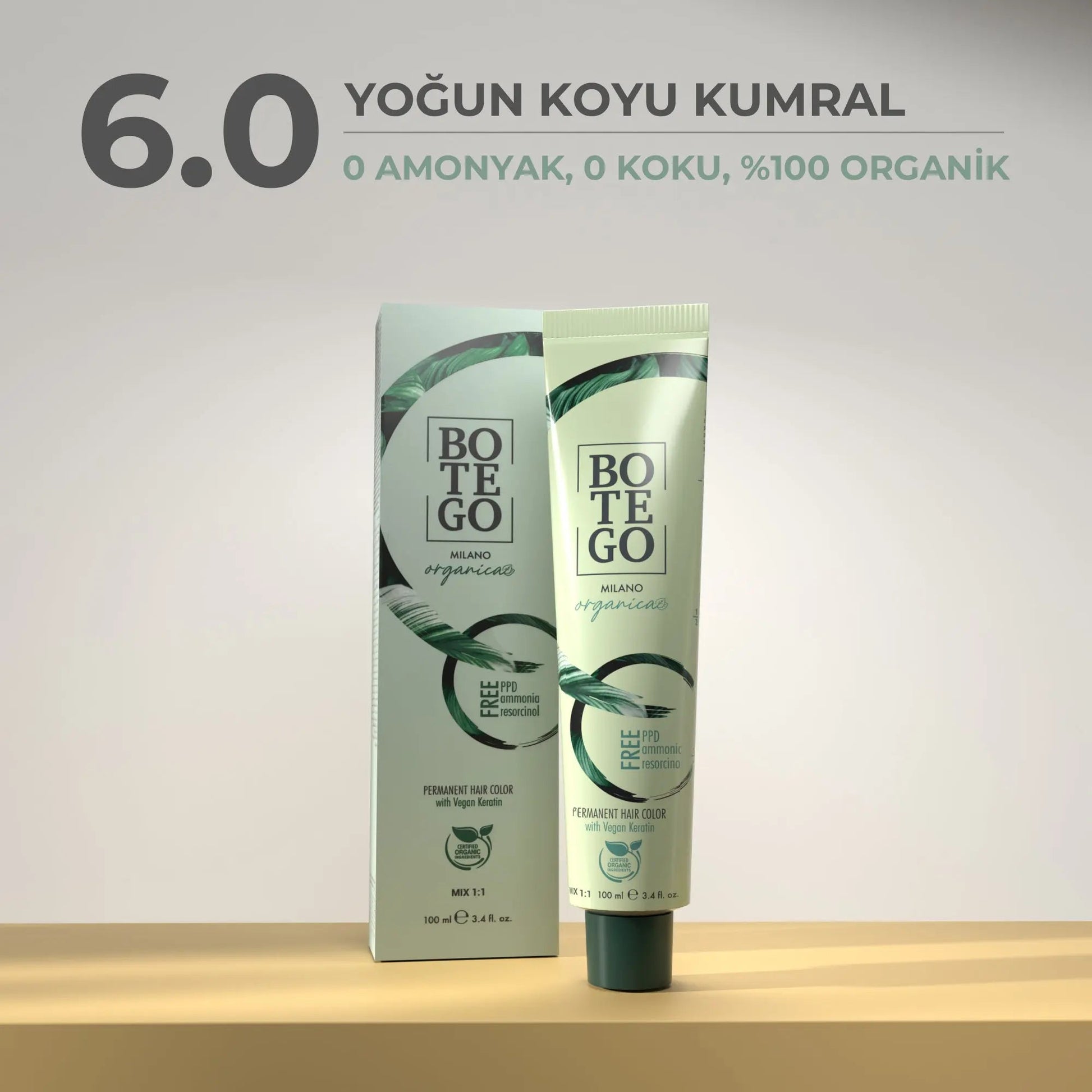 Organica Men | Organik Erkek Saç Boyası - 6.0 Yoğun Koyu Kumral 100 ml Botego Milano | Saç Boyası, Şampuan, Keratin ve Organik Bakım Ürünleri