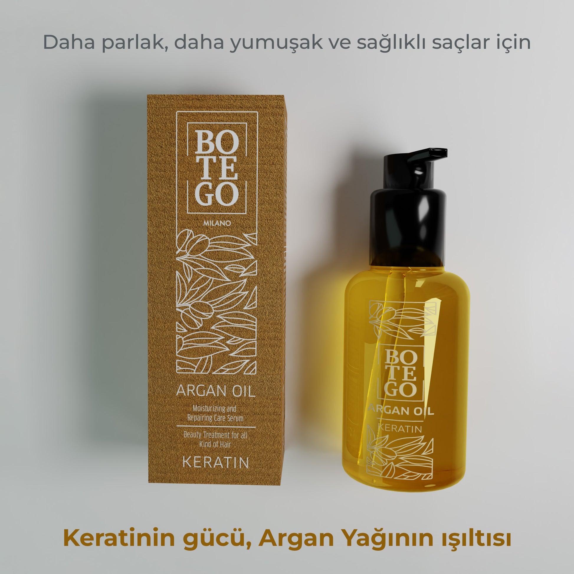 Argan Yağı, Keratin Saç Serumu Onarıcı Bakım | Botego Milano