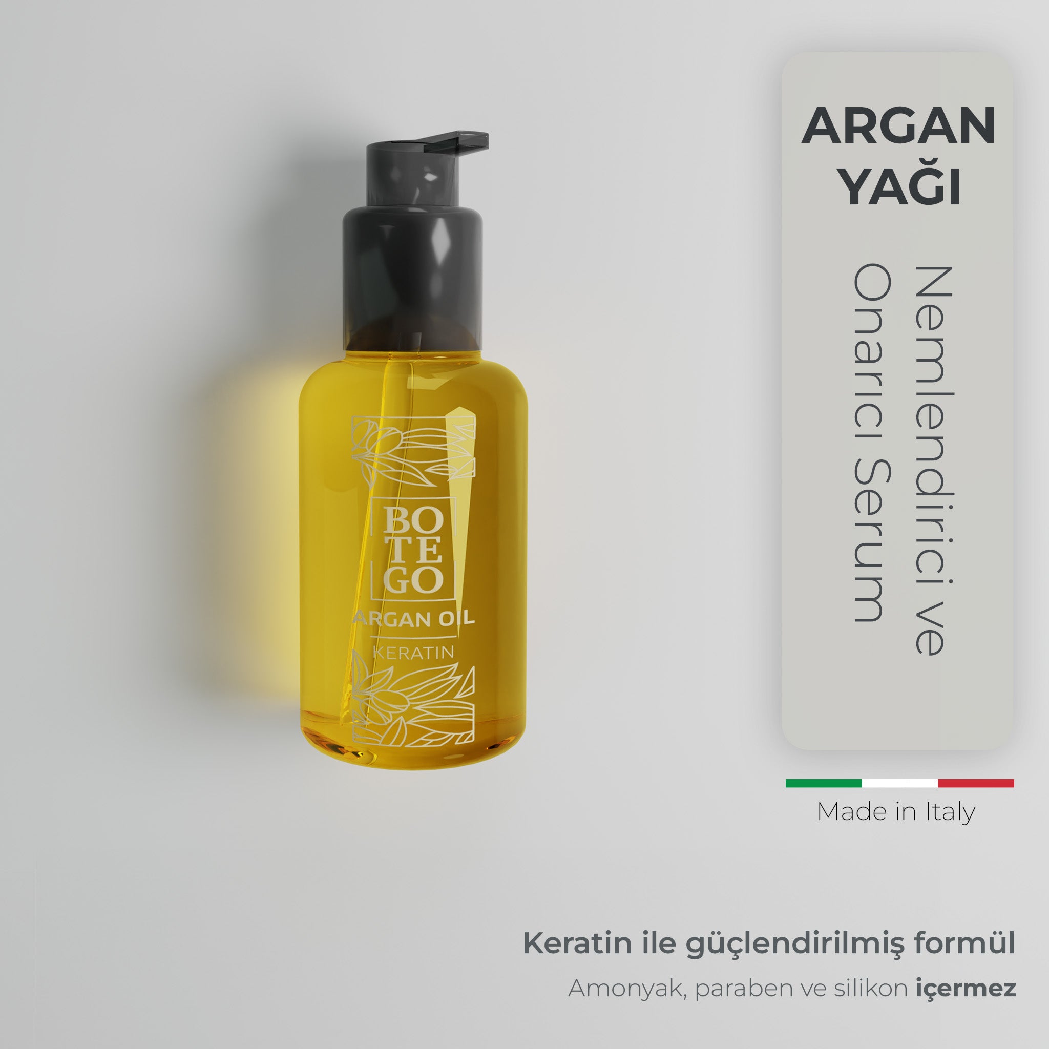 Argan Yağı, Keratin Saç Serumu Onarıcı Bakım | Botego Milano