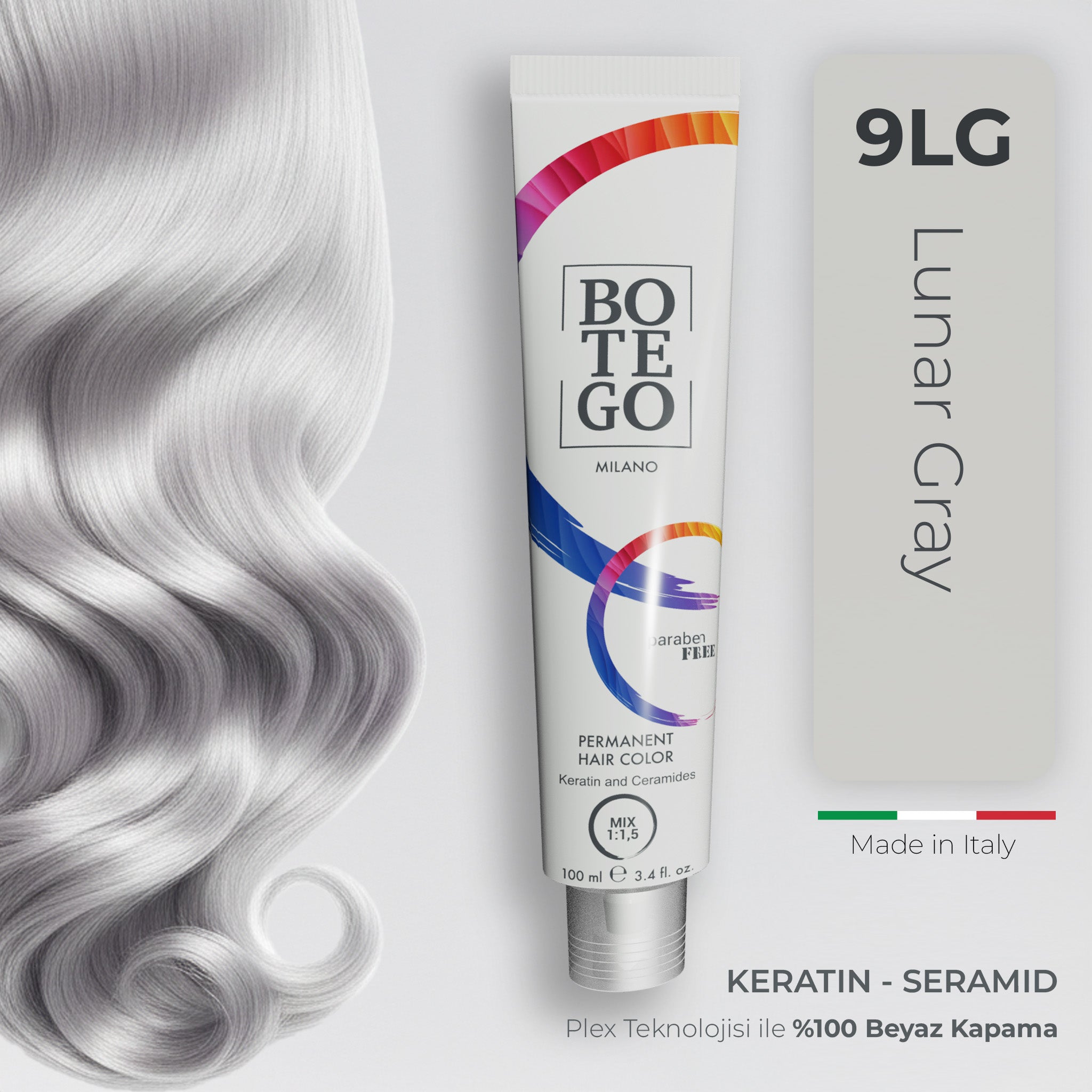 Metallic Shades Krem Saç Boyası 9 Lunar Gray | Botego Milano