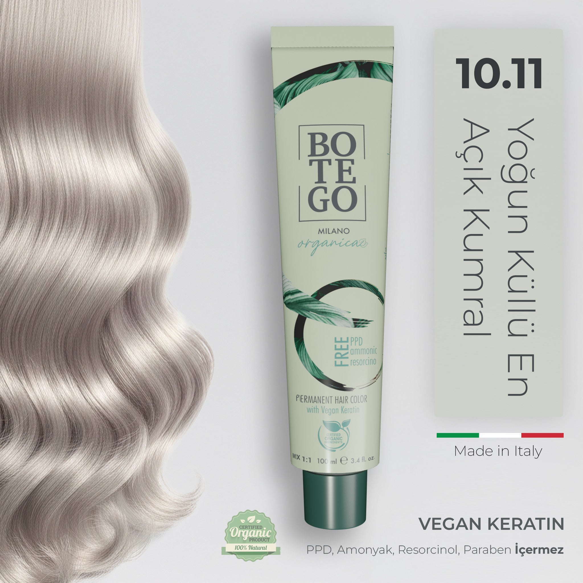 Organica Krem Organik Saç Boyası 10.11 Yoğun Küllü Açık Sarı