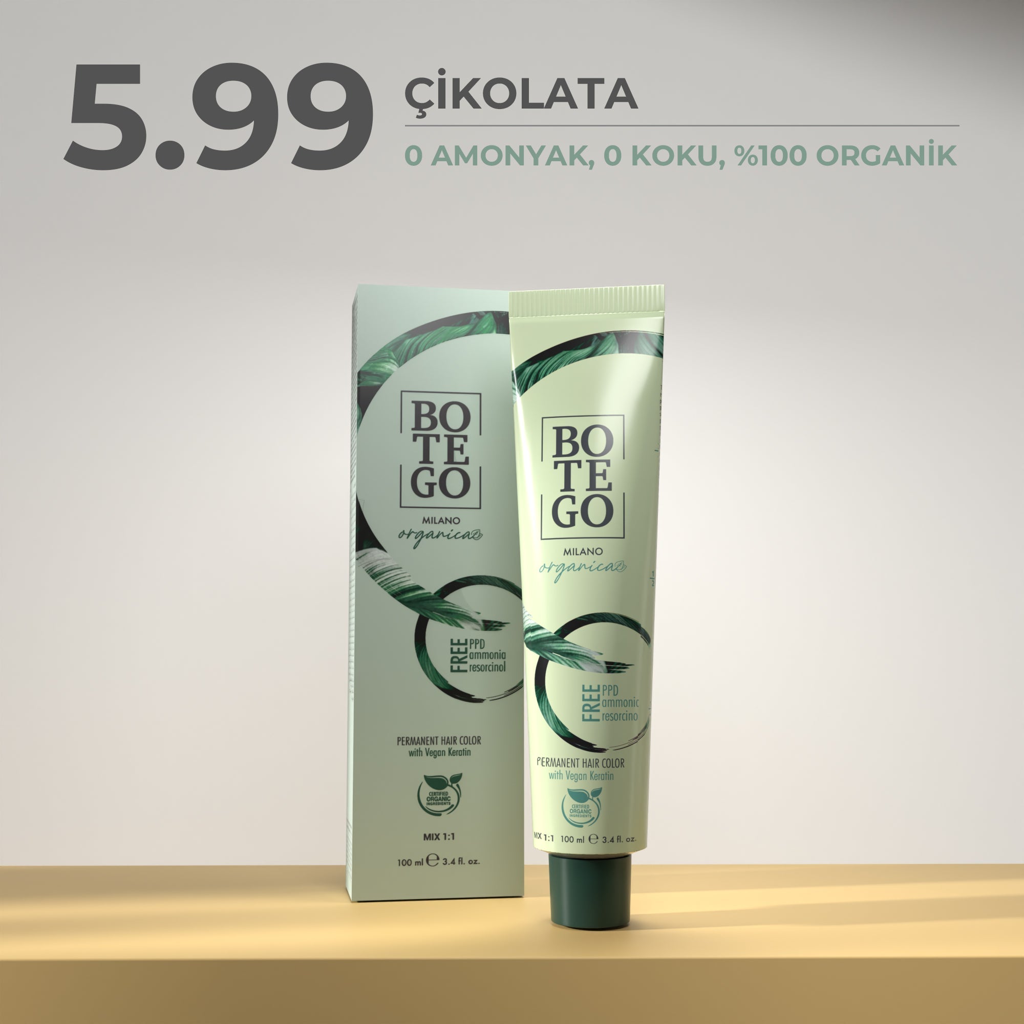 Organica | Organik Saç Boyası - 5.99 Çikolata 100 ml Botego Milano | Saç Boyası, Şampuan, Keratin ve Organik Bakım Ürünleri