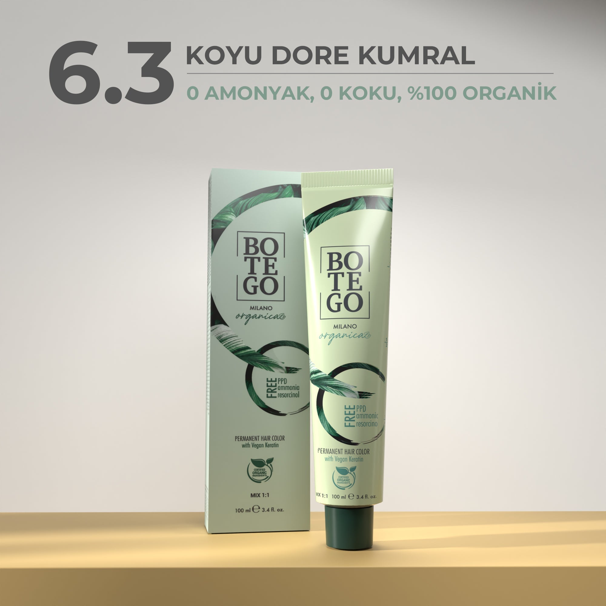 Organica | Organik Saç Boyası - 6.3 Koyu Dore Kumral 100 ml Botego Milano | Saç Boyası, Şampuan, Keratin ve Organik Bakım Ürünleri