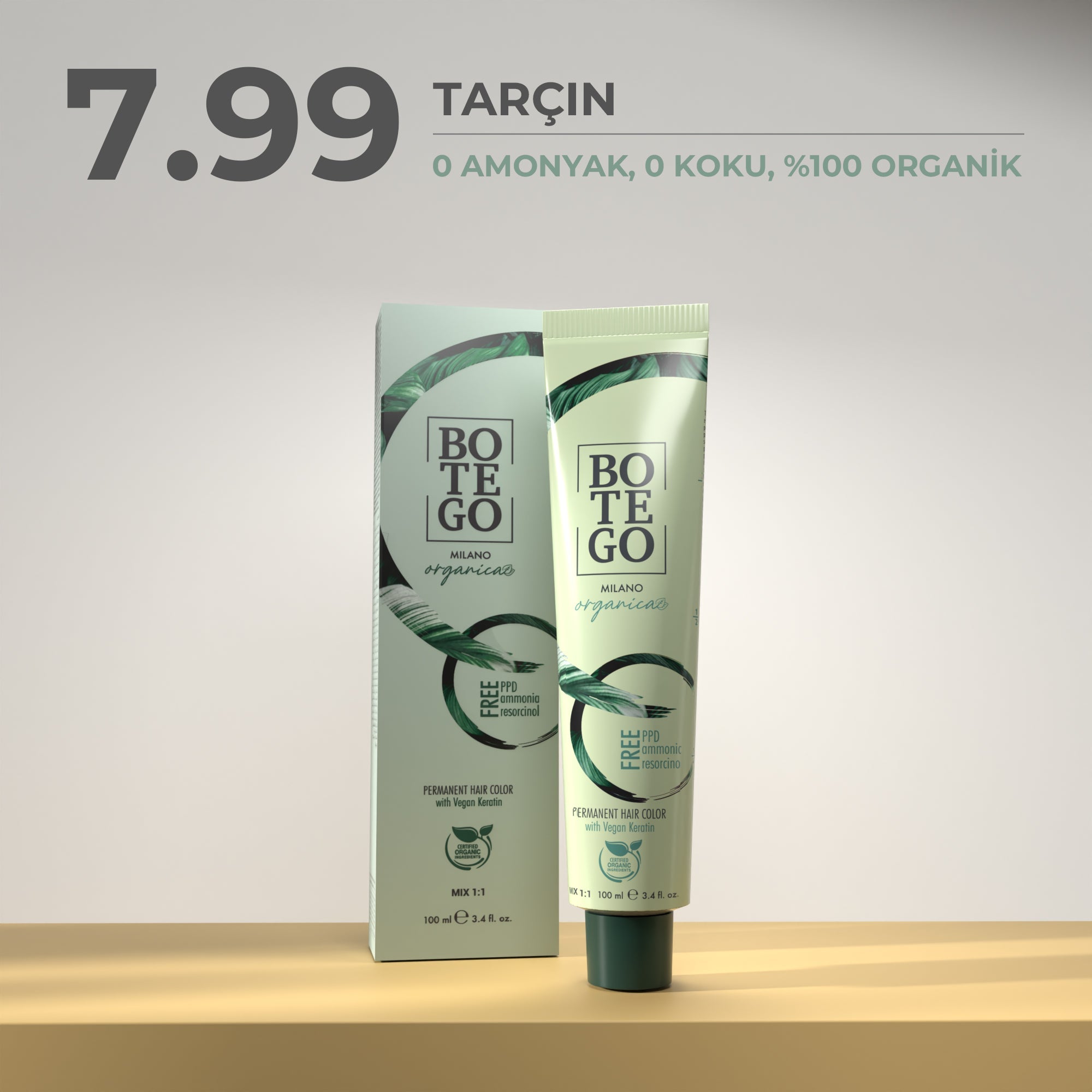 Organica | Organik Saç Boyası - 7.99 Tarçın 100 ml Botego Milano | Saç Boyası, Şampuan, Keratin ve Organik Bakım Ürünleri