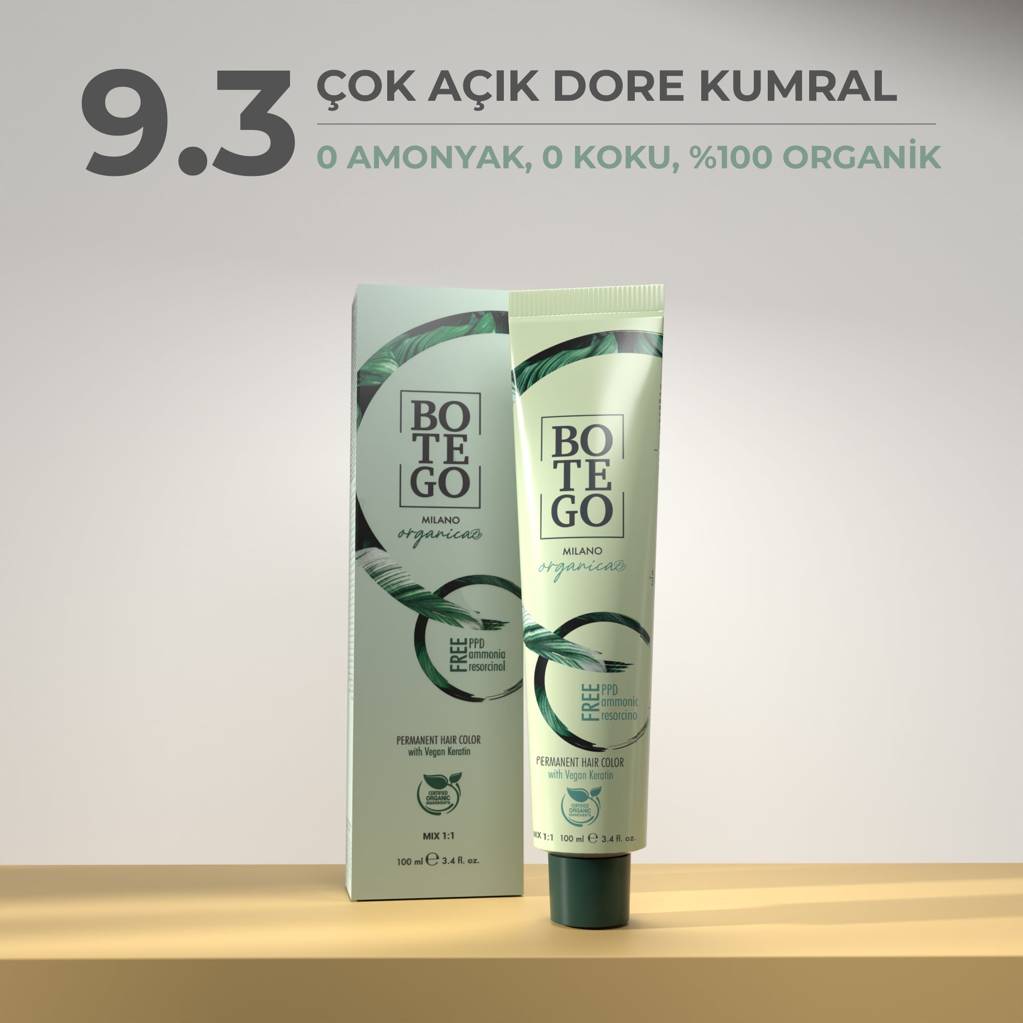 Organica | Organik Saç Boyası - 9.3 Çok Açık Dore Kumral 100 ml Botego Milano | Saç Boyası, Şampuan, Keratin ve Organik Bakım Ürünleri