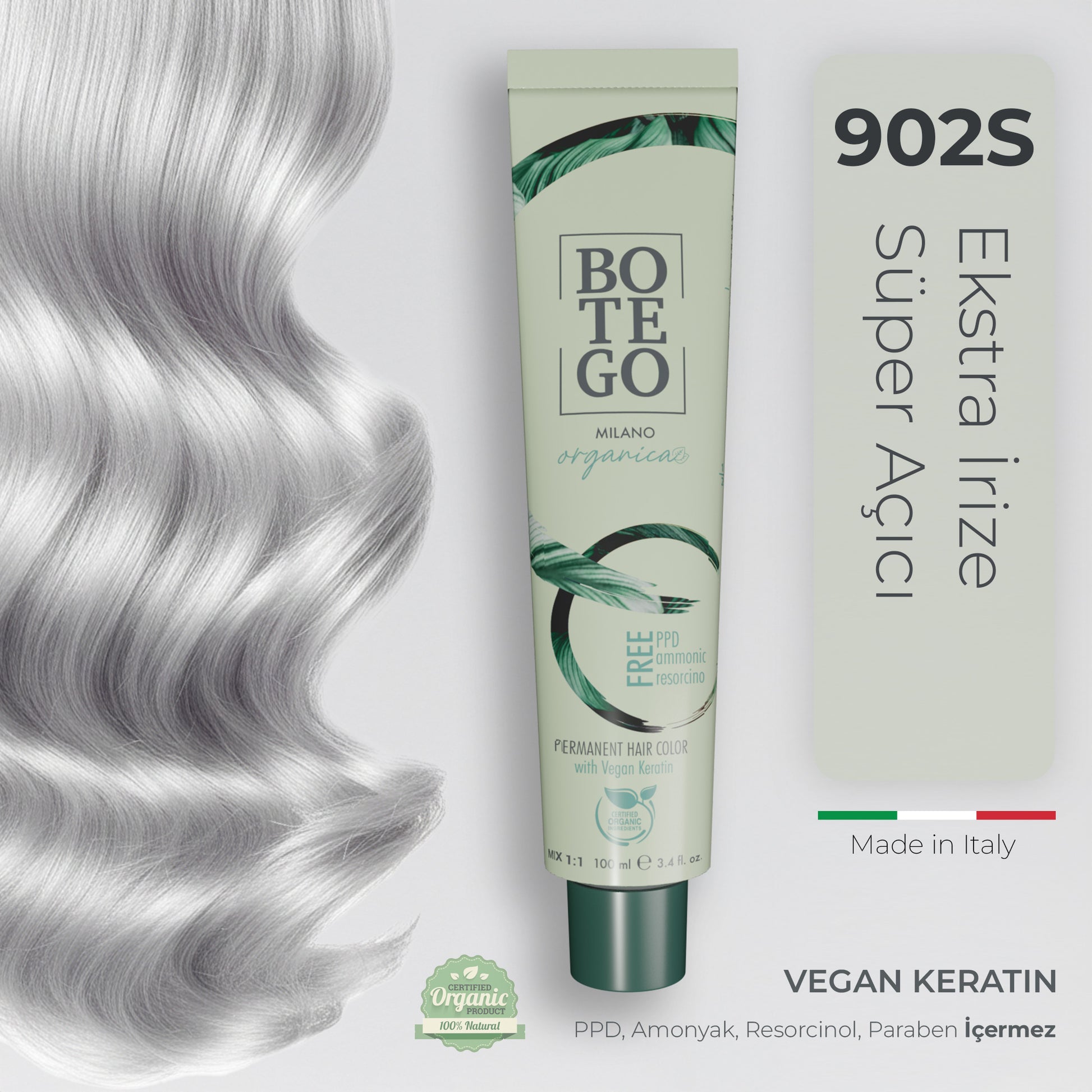 Organica Krem Organik Saç Boyası 902S Ekstra İnci Çok Açık Sarı