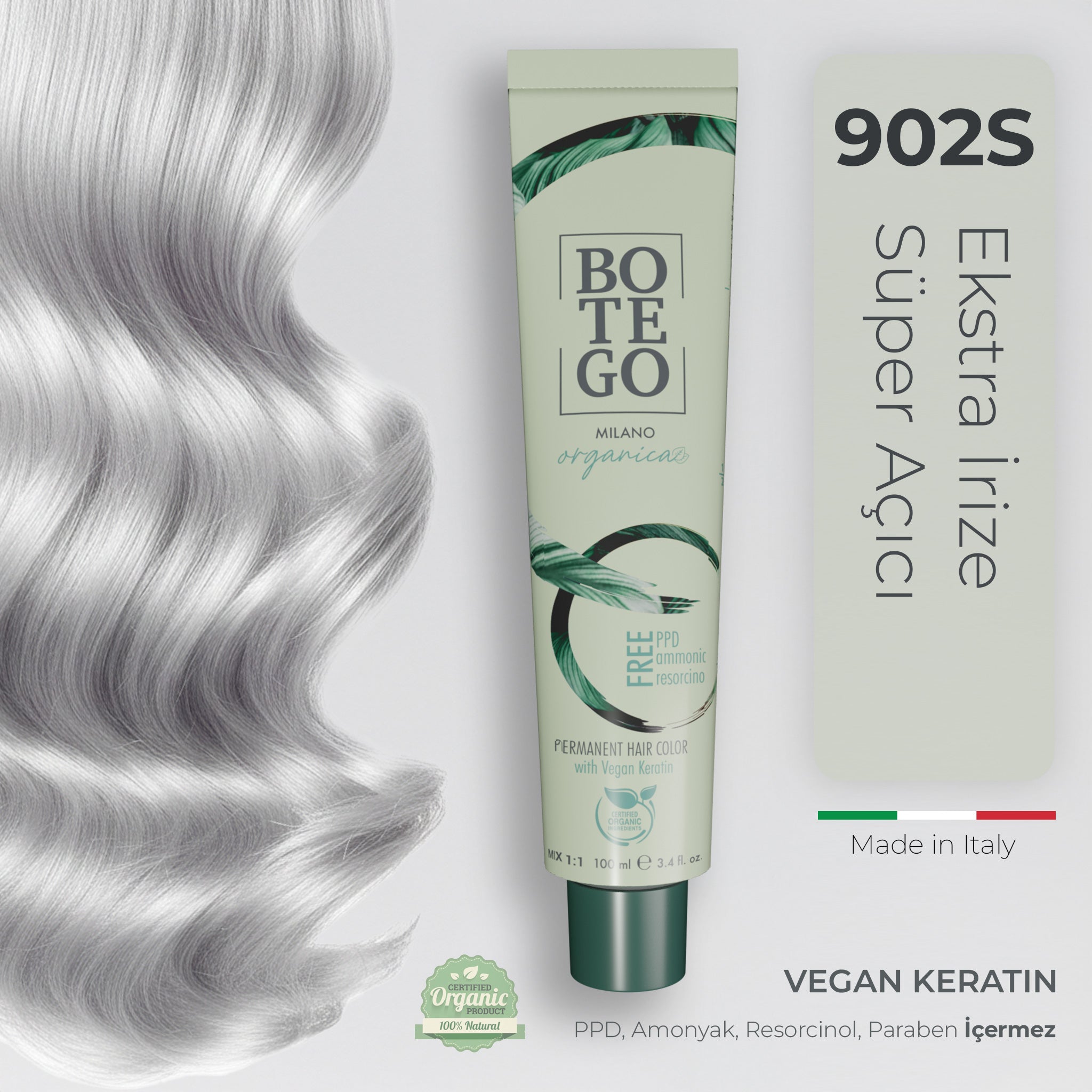 Organica Krem Organik Saç Boyası 902S Ekstra İnci Çok Açık Sarı