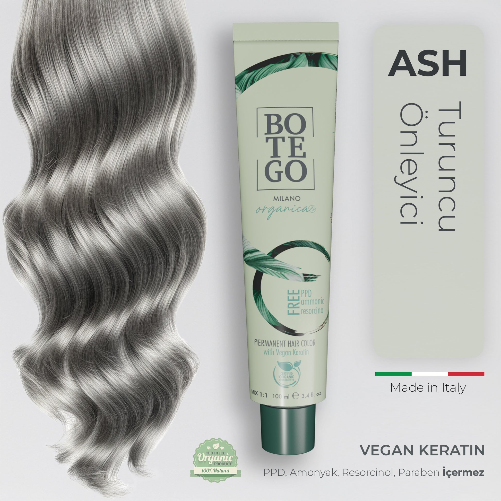 Organica Krem Organik Saç Boyası Ash (Turuncu Önleyici)