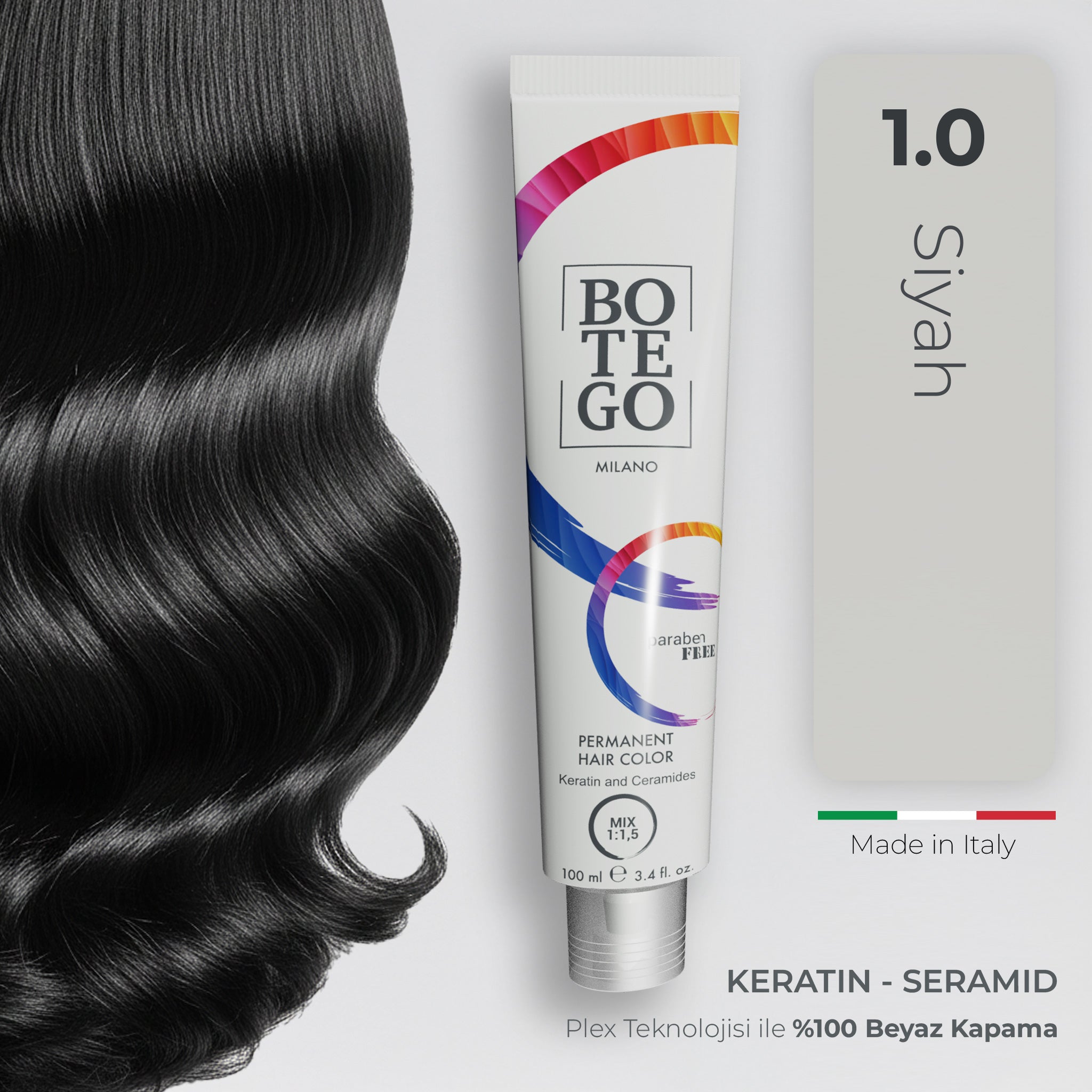 Profesyonel Krem Saç Boyası - 1.0 Siyah 100 ml