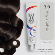 Profesyonel Krem Saç Boyası 3.0 Koyu Kahve | Botego Milano