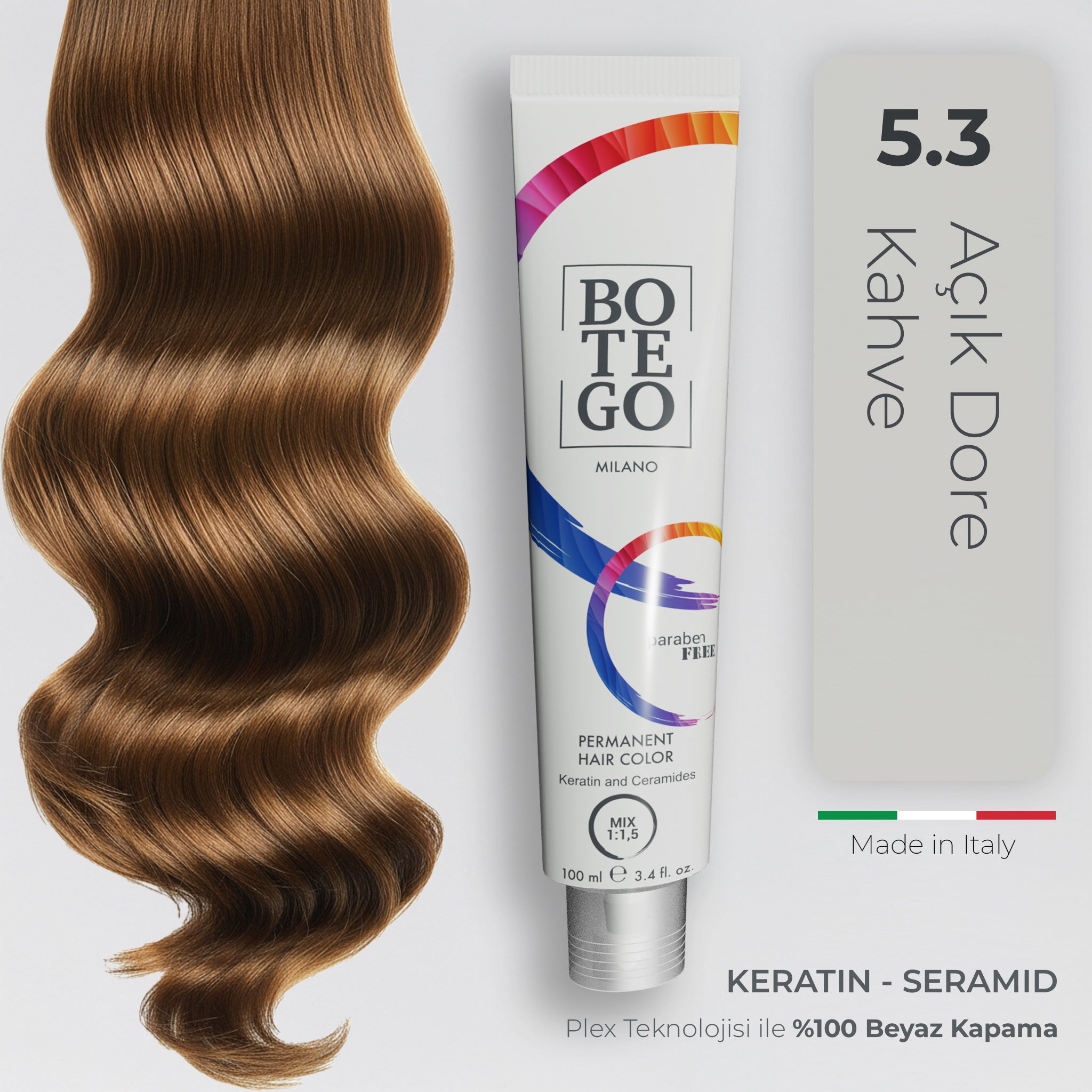 Profesyonel Krem Saç Boyası 5.3 Açık Dore Kahve