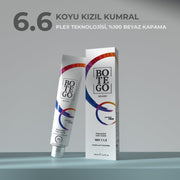 Profesyonel Krem Saç Boyası - 6.6 Koyu Kızıl Kumral 100 ml Botego Milano | Saç Boyası, Şampuan, Keratin ve Organik Bakım Ürünleri