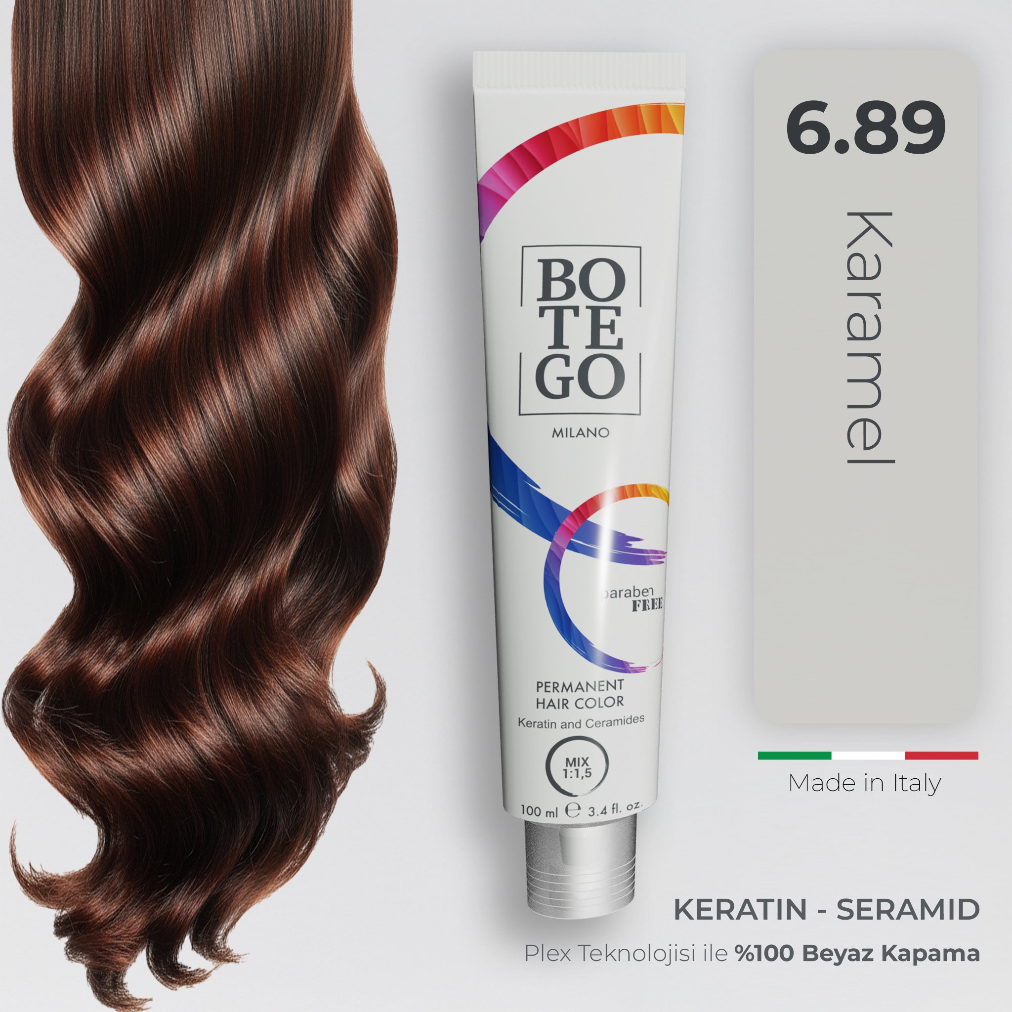 Profesyonel Krem Saç Boyası 6.89 Karamel | Botego Milano