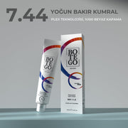 Profesyonel Krem Saç Boyası - 7.44 Yoğun Bakır Kumral 100 ml Botego Milano | Saç Boyası, Şampuan, Keratin ve Organik Bakım Ürünleri