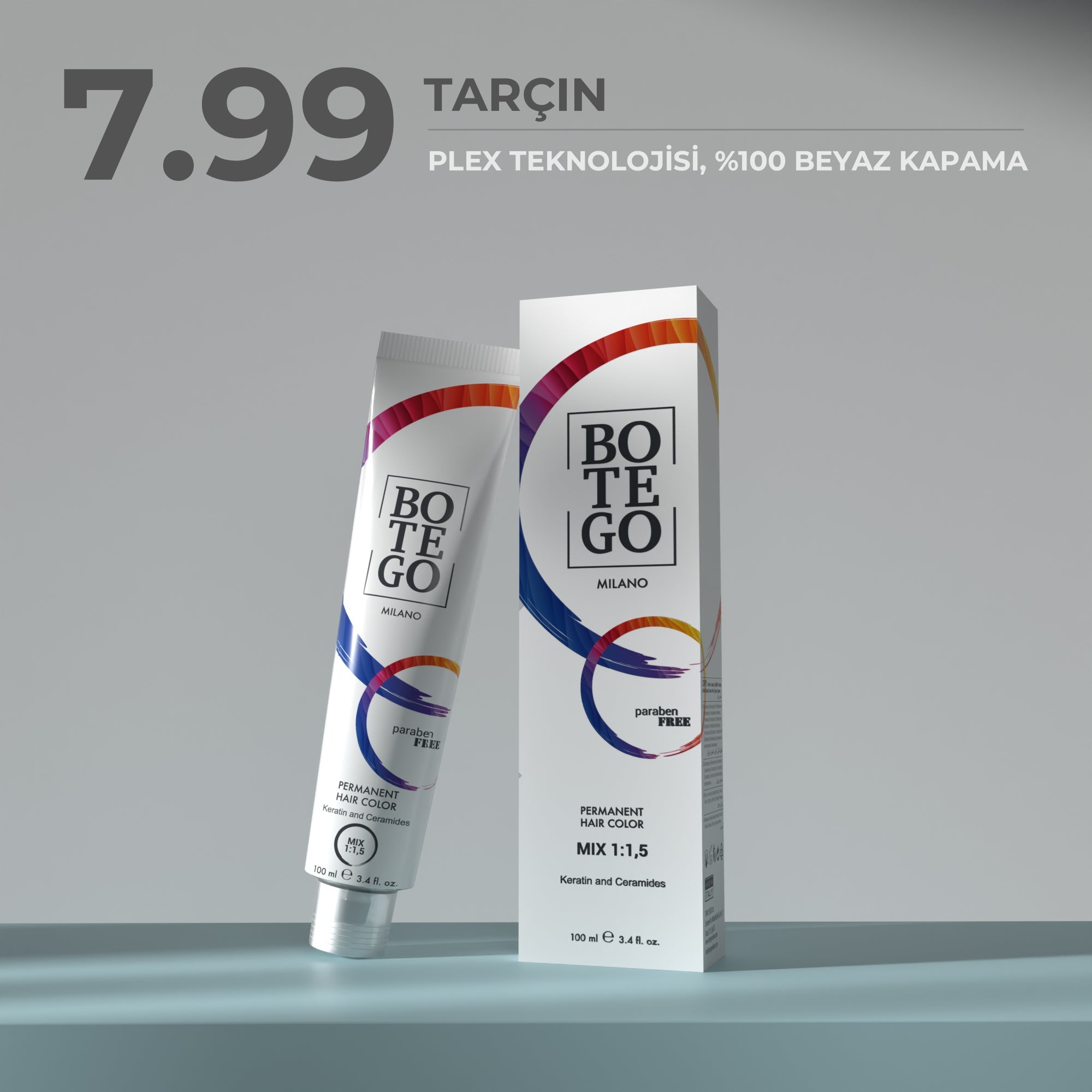 Profesyonel Krem Saç Boyası - 7.99 Tarçın 100 ml Botego Milano | Saç Boyası, Şampuan, Keratin ve Organik Bakım Ürünleri