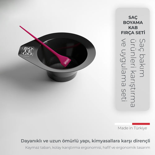 Botego Milano saç bakım ürünleri karıştırma fırça ve kap set