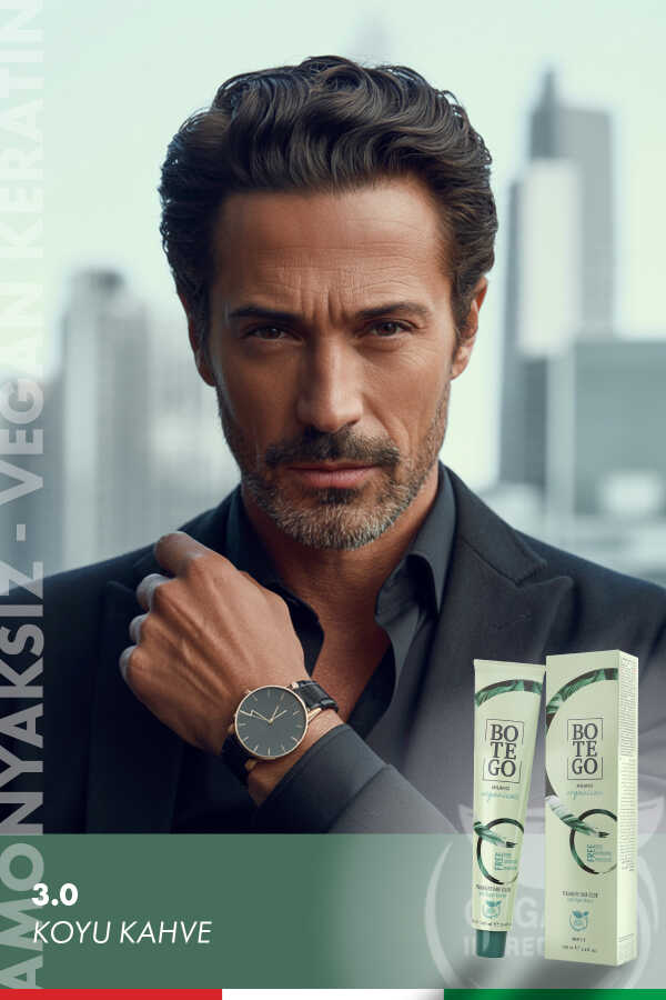 Organica Men Organik Erkek Saç Boyası - 3.0 Koyu Kahve 100 ml - 1