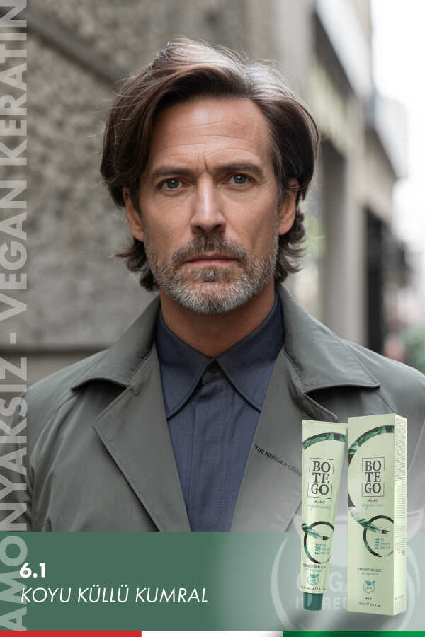 Organica Men Organik Erkek Saç Boyası - 6.1 Koyu Küllü Kumral 100 ml - 1